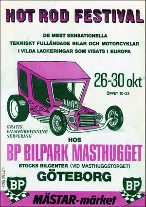 The flyer for the 1966 Hot Rod Festival at Masthugget. Photo by Ryde Brundin, courtesy of Maths Pålsson.